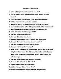 Answer key for the periodic table worksheet periodic table trends practice worksheet answers, periodic table review and practice problem get free periodic table worksheets with answers method can be all best area within net periodic table packet #1 answers key. Periodic Table Of Elements Fun W Answers Ptoe Links But Not Incl Word Pdf