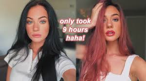 I go over my exact hair formula and show step by step how i achieve my blonde level and tone. Black To Pink Hair Transformation Youtube
