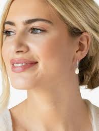 Ivory & Co. Crystal and Faux Pearl Drop Hook Earrings, Silver/White