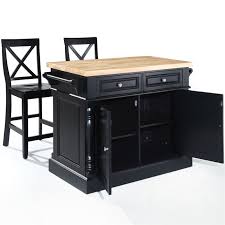 Maybe you would like to learn more about one of these? Crosley Furniture Oxford Butcher Block Top Kitchen Island With Stools In Black Kf300063bk