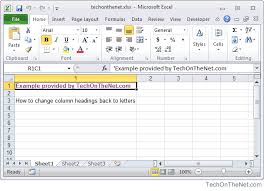 We have learnt this roman numbers somewhere in class 2 as i remembered. Ms Excel 2010 How To Change Column Headings From Numbers To Letters