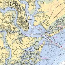 south carolina charleston harbor nautical chart decor