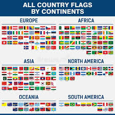 Flag, nationality plates, country, capital, languages, people . All Country Flags In The World By Continents Stock Illustration All Country Flags World Country Flags World Flags With Names
