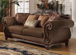 Odessa Traditional Brown Wood Trim Chenille Sofa Couch Loveseat Living Room Set Ifd Furnishing Loveseat Living Room Brown Living Room Brown Walls Living Room