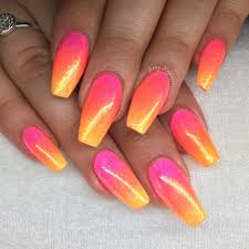 Sunset Nails Sunset Nails Pretty Acrylic Nails Nail Designs Bling