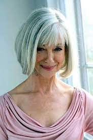 Bob Haircut With Bangs Short Haircuts For Older Women 2018 2019 Haircut For Older Women Older Women Hairstyles Silver Hair