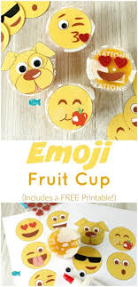 Pretty soon the summer marshmallows will. Emoji Fruit Cup Craft Plus A Free Printable Fruit Cups Kids Snacks Fruit Dole Fruit Cups
