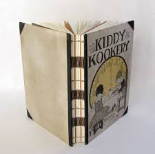 Recipe Diary Journal Recycled Blank Book Hand Stitched With Pockets Kiddy Kookery By Kahn Upcycled Notebook Repurp Blank Book Inspirational Gifts Bookbinding