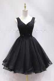 Black Tulle Lace Mini Prom Dress Beaded Lace Up Homecoming Dress Short Black Bridesmaid Dresses Mini Prom Dresses Prom Dress Styles