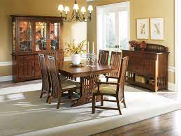 The chairs retain original 'broyhill conover furniture company' and 'lenoir chair company' sticker to underside. Broyhill Furniture Artisan Collection Mission Style Trestle Dining Table Set Item 5077 40 4218 Broyhill Furniture Trestle Dining Tables Dining Table Setting
