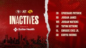 Tatum Bethune, Jordan Watkins OUT vs. Rams; Inactives for Week 1 #SFvsLAR