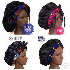 Single Layer Adjustable Polyester Satin Bonnet Bouffant Satin Bonnet For All Hair Types African Print Bonnet Sleep Hat Very Short Hair Medium Length Hair Styles Braids With Extensions