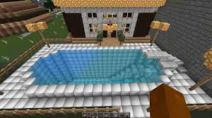 This little spin shows what makes the functional modern house great; Swimming Pool Pool Deck Town Of Shannara S Owners House Minecraft Map