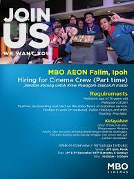 Job vacancy result is a one stop destination for your career growth here we bring you job vacancy from all fields of area and cater you the best job. Mbo Cinemas Mbo Cinemas Aeon Falim Ipoh Is Opening Soon Facebook