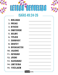 Programas,juegos biblicos find images on ejercicios biblicos adventistas para jovenes. Isaias 49 24 26 Letras Revueltas Jocaed Juegos Biblicos Para Jovenes Texto Biblico Para Ninos Juegos De La Biblia
