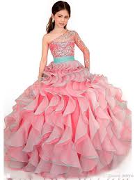 New Flower Fashion Girls Pageant Dresses Beauty Glitz Gown Custom Made Size Little Girl Pageant Dresses Beautiful Party Dresses Girls Formal Dresses