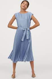 pleated dress ice blue ladies h m ca 2 eis kleider plissierte kleider wadenlanges kleid