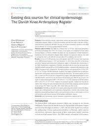 It is one of the ten largest funders of health research in the world. Pdf Existing Data Sources For Clinical Epidemiology The Danish Knee Arthroplasty Register