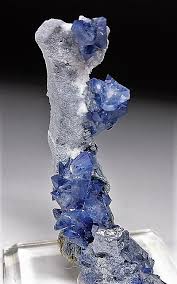 Benitoite Natrolite California Usa In 2020 Minerals And Gemstones Rocks And Gems Crystals Minerals