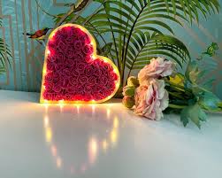 Handmade Rose Heart Light