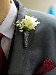 Boutonniere Holder Ruffled Boutonniere Mums Wedding Boutonniere Wedding