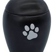 FeinKnick Urne funéraire 1 litre pour chat ou chien à l'intérieur et à  l'extérieur,En céramique de qualité supérieure,Noir avec patte ...