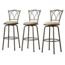 Home Decorators Collection Adjustable 24 In H Double Cross Back Bar Stools Set Of 3 40855c972w 3a At The Adjustable Stool Adjustable Bar Stools Bar Stools