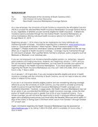 For example, a memo informing employees about electronic availability of pay stubs would be addressed to all employees, while a memo about a new timekeeping system being implemented would be addressed to employee supervisors, if supervisors are responsible for training their employees on the new system. Https Www Sc Edu Study Colleges Schools Law Internal Department Documents Aca Marketplace Exchange Notice New Hires Pdf