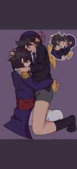 beanie beanie hat black hair duo hat hearts hugging ilovethis  kissing no sex quackity sitting sitting on lap smiling socks suit tagme tie  wholesome wilbur soot wings 
