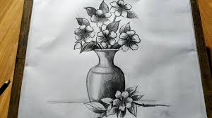When coloring, use lighter colors on the spot that is facing the light, and darker on the other side. How To Draw Flowers With Vase Pencil Sketch Drawing Flower Pot Drawing Easy And Simple Flower Vase Youtube