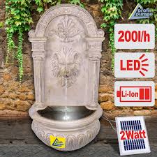 Solar gartenbrunnen springbrunnen zier brunnen garten solar wasserspiel teich. Solar Garten Wandbrunnen Lowen Brunnen Mit Led Licht