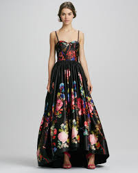 Dream Dress If Only More Japanese Looking Pattern Addie Floral Print High Low Gown Alice Olivia Recasts E Floral Print Gowns Beautiful Dresses Fancy Dresses
