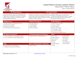Guided Pathways Steering Committee Minutes