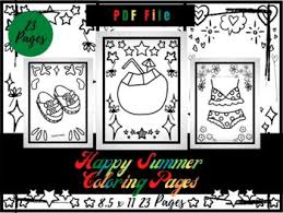 Kids journaling, writing prompts, printable planners Happy Summer Coloring Page Worksheets Teaching Resources Tpt