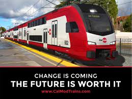 An Artists Rendition Of The New Caltrain Emus Expected To Begin Service In 2021 Trains Train Electric Train Underground Tube
