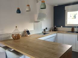 Credence Terminee Hotte Posee Idee Deco Cuisine Ouverte Cuisine Blanche Et Bois Decoration Cuisine