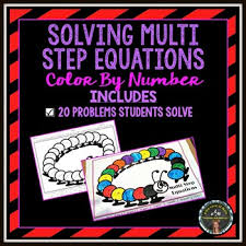 Use the hint button to get a free letter if an answer is giving you trouble. Solving Multi Step Equations Color By Number By 4 The Love Of Math