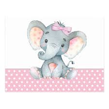 Create Your Own Postcard Zazzle Com Elephant Baby Showers Baby Elephant Baby Girl Elephant