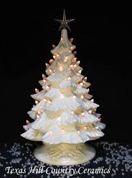 Winter White Ceramic Christmas Tree Clear Lights Large 18 Inch Tall Electric Tabletop Tree Made To Order Ceramic Christmas Trees Christmas Tree Clear Lights Vintage Ceramic Christmas Tree