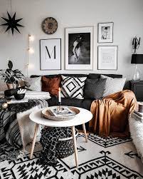 Boho living room black and white. Pin On House