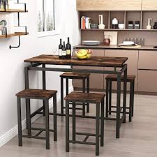 Get the dining room of your dreams. Buy Recaceik Dining Table Set 5 Piece Modern Kitchen Table And Chairs For 4 Metal Frame Easy To Assemble Rustic Brown Online In Uae B08s716pgb
