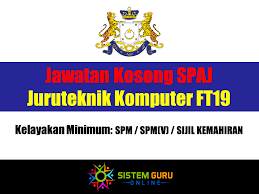 Minimum rm1,377.00 maksimum rm4,052.00 kadar kenaikan gaji tahunan rm100.00. Jawatan Kosong Spaj Juruteknik Komputer Ft19