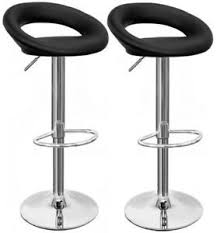 Check spelling or type a new query. 2 X Real Black Leather Bar Stools Home Kitchen Breakfast Chrome Swivel Gas Lift Ebay