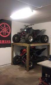 Atv Shelf Storage Space Issue Solved Pics Bike Storage Garage Garage Storage Racks Atv Storage