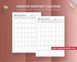 This free printable calendar helps you organize the year, schedule appointments, plan upcoming events, be productive and keep track of each month. Digital Letter Undated Printable Monthly Planner Sheet Portrait A4 Drawing Illustration Art Collectibles Jubejuss Ee