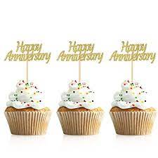 Free delivery and returns on ebay plus items for plus members. Buy Donoter 48 Pcs Happy Anniversary Cupcake Toppers Picks For Anniversary Party Cake Decorations Online In Turkey B08mzx7mq7