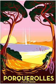 Richard Zielenkiewicz Dit Monsieur Z Porquerolles L Ile Aux Tresors 2014 Affiche De Voyage Vintage Affiches De Voyage Retro Affiches D Art