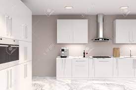 Collection by roberta kulina • last updated 1 day ago. Interior Of Stylish Kitchen With Beige Walls White Marble Floor Stock Photo Picture And Royalty Free Image Image 116998688