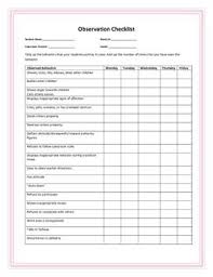 Observation Checklist Teacher Observation Checklist Teacher Checklist Teacher Observation