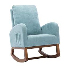 Check spelling or type a new query. Dolonm Rocking Chair Mid Century Modern Nursery Rocking Armchair Upholstered Tall Back Accent Glider Rocker For Living Room Blue Amazon In Home Kitchen